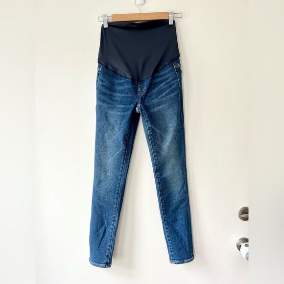 NWT Madewell Maternity Over-The-Belly High-Rise Skinny Jeans in Smithley Wash - Picture 7 of 10
